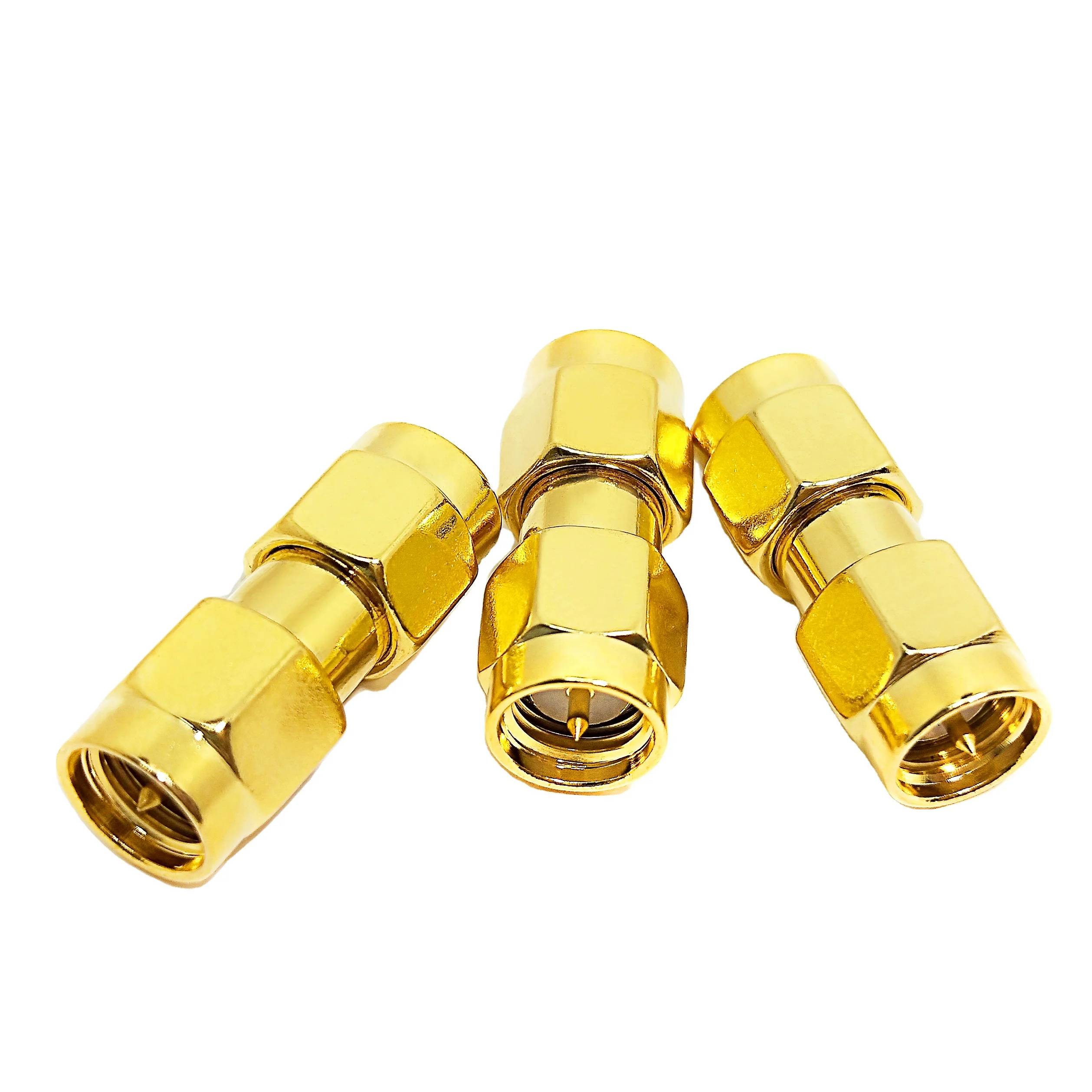 Reines Messing für SMA-Adapter, männlicher Koax-Stecker mit für SMA-Stecker, RF-Koax-Antennenadapter