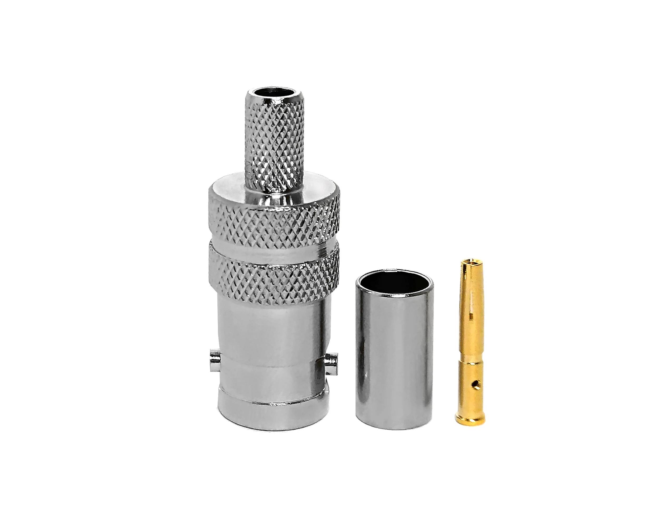 Hochwertiger RF-Koaxial-BNC-Crimp-Stecker für RG58-Kabel. Premium-Steckerprodukt