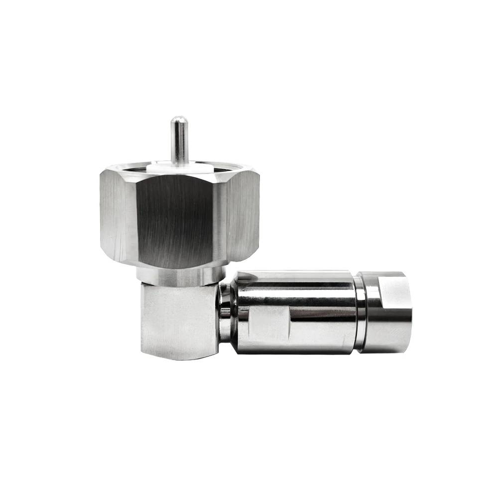 Hochleistungs-LC-Stecker, rechtwinklig auf 1/2-Koaxial-Adapter mit Kupferkontakt, 50 Ohm, Schutzart IP55, für Telekommunikations- und HF-Systeme