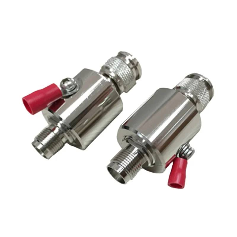 Coaxial RF Gas Discharge Surge Arrestor Copper Nickel/Gold Plated TNC Male Female Connectors Lightning Protection Earthing