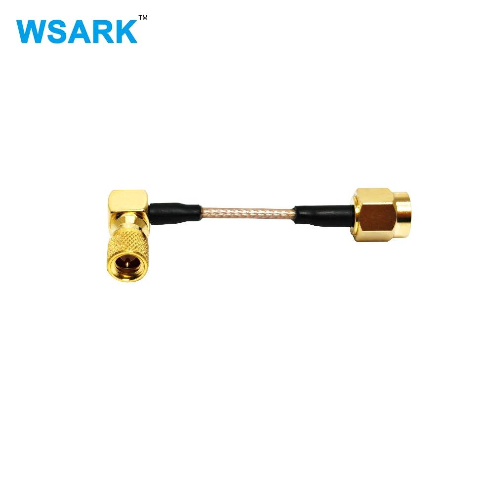 WSARK RF 40 mm RG178 Kabelkonfektion 10–32 Stecker auf rechtwinkligen SMA-Stecker