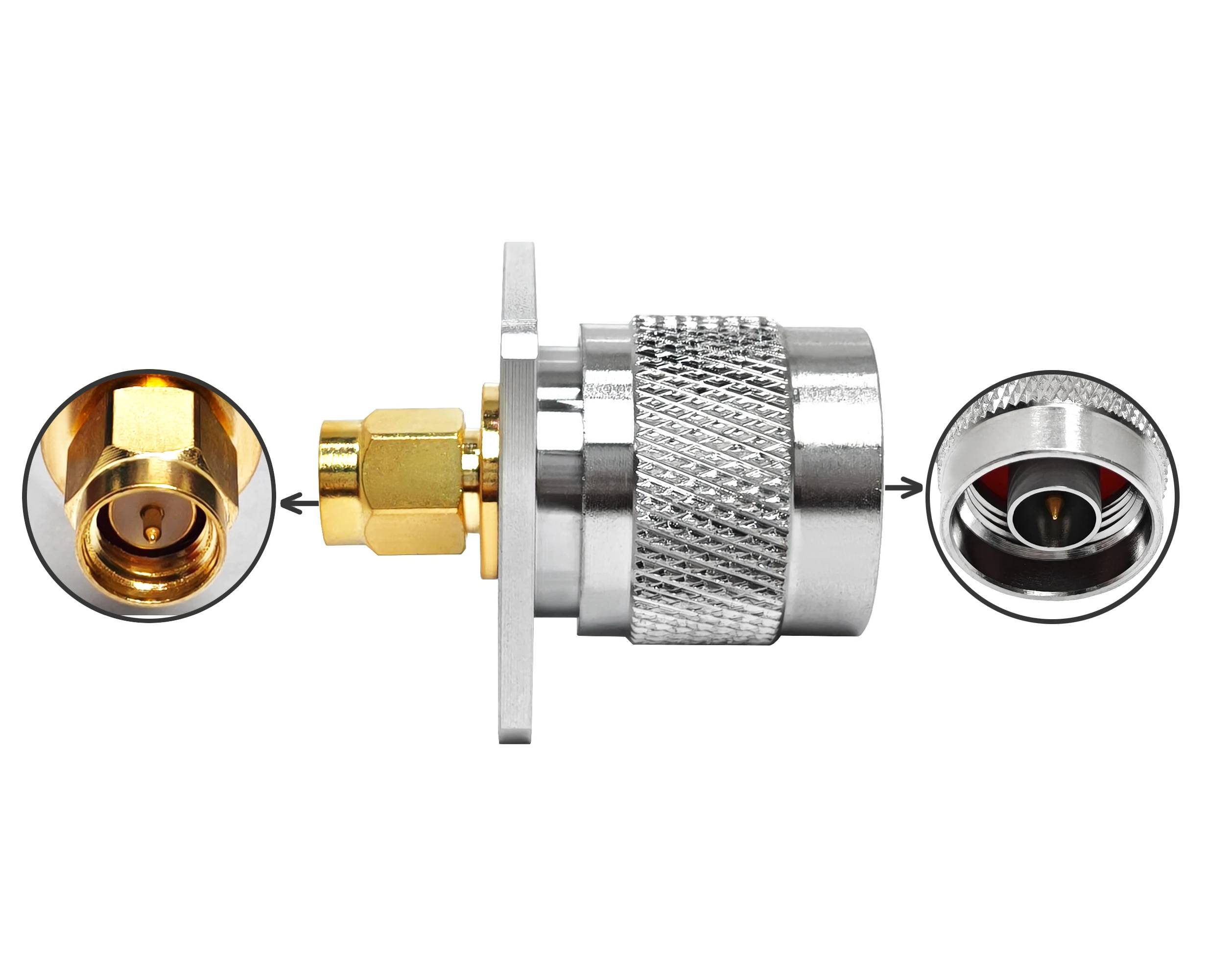 WSARK RF-Adapter N-Flanschstecker auf SMA-Stecker-Adapteranschluss