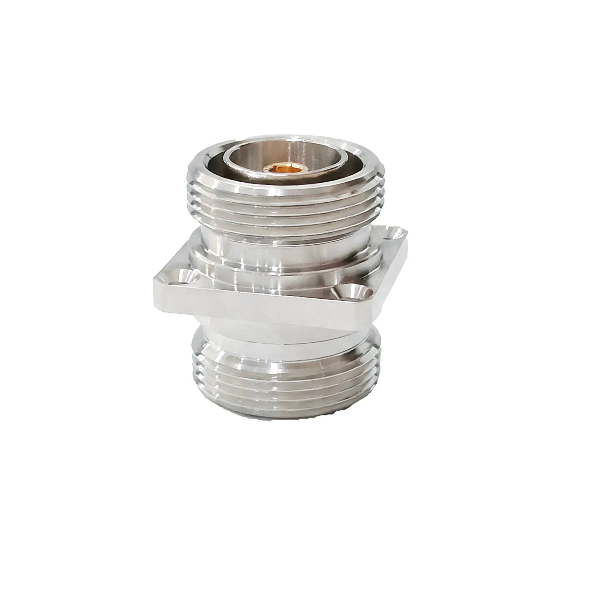 Hochleistungs-Kupfer 7/16 DIN-Buchse, 4-Loch-Flansch, DIN-Buchse, Koaxialadapter, 50 Ohm, IP55, Messinggehäuse für Telekommunikation, RF