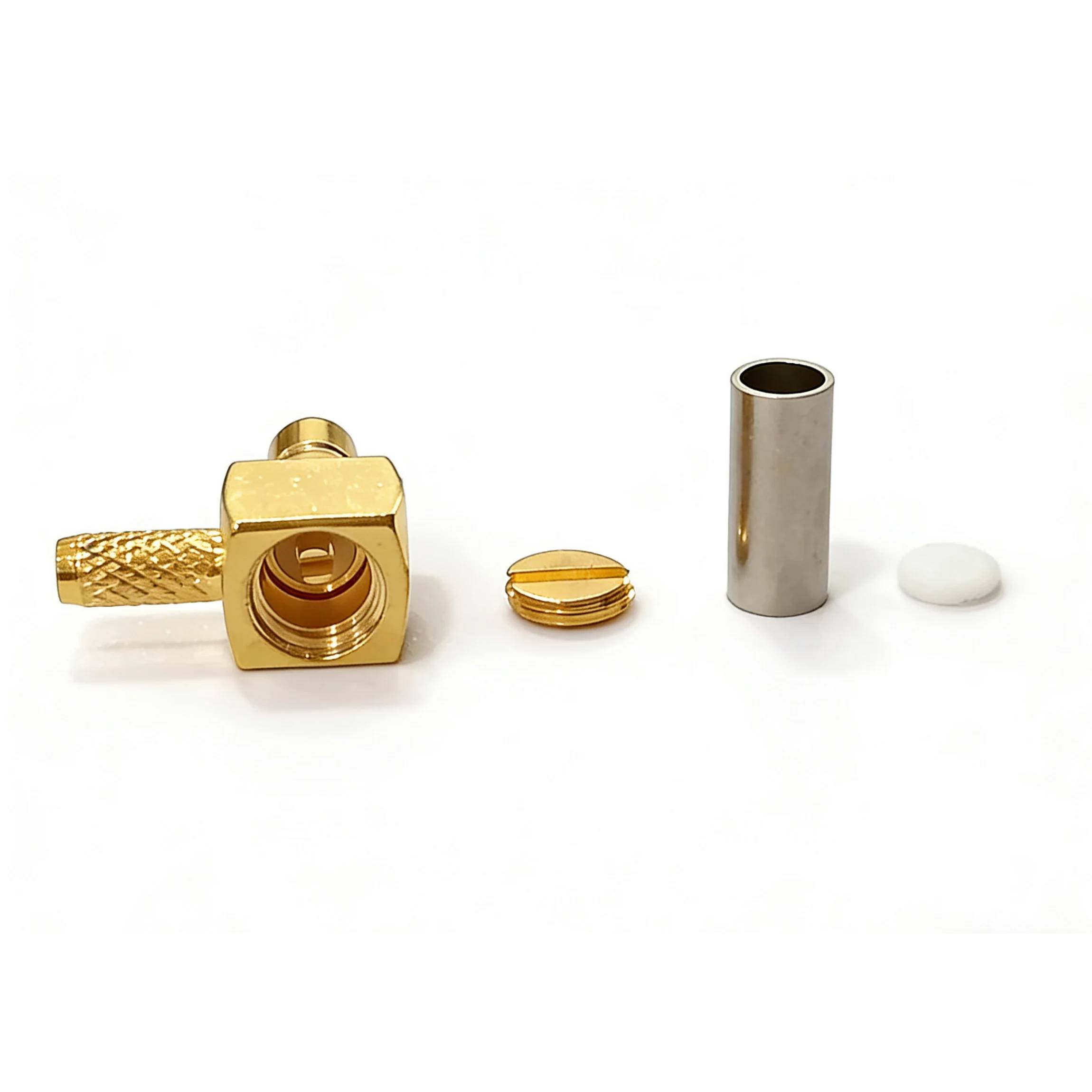 WSARK SMB-Buchse RA Crimp auf RG174 rechtwinkliger Stecker für RG174 RG316 LMR100 Koaxialkabel 50 Ohm