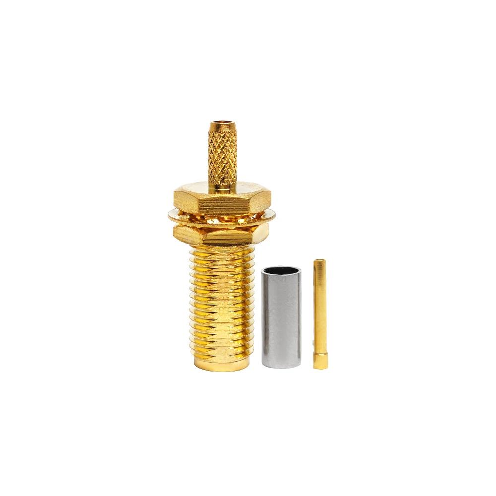 Superior Female Bulkhead RF Connector with Copper Contact and Brass Housing