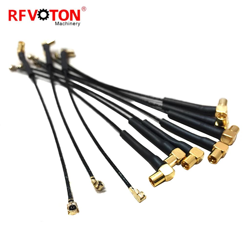 Hot Sale 90 Degree Right Angle UFL MMCX Female Coaxial Cable Assembly 1.13 Waterproof Cable PVC Jacket Copper Material MMCX Jack